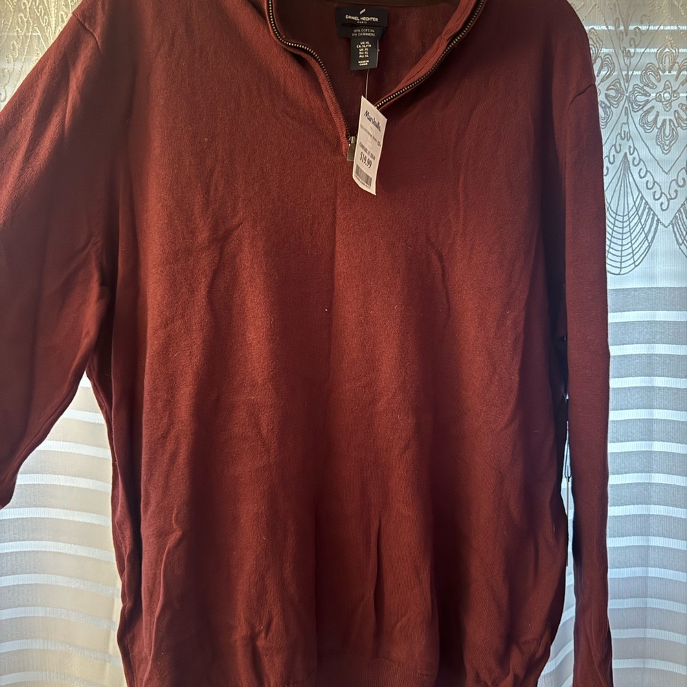 Marshalls Men's Deep Red Zip-Up Sweater